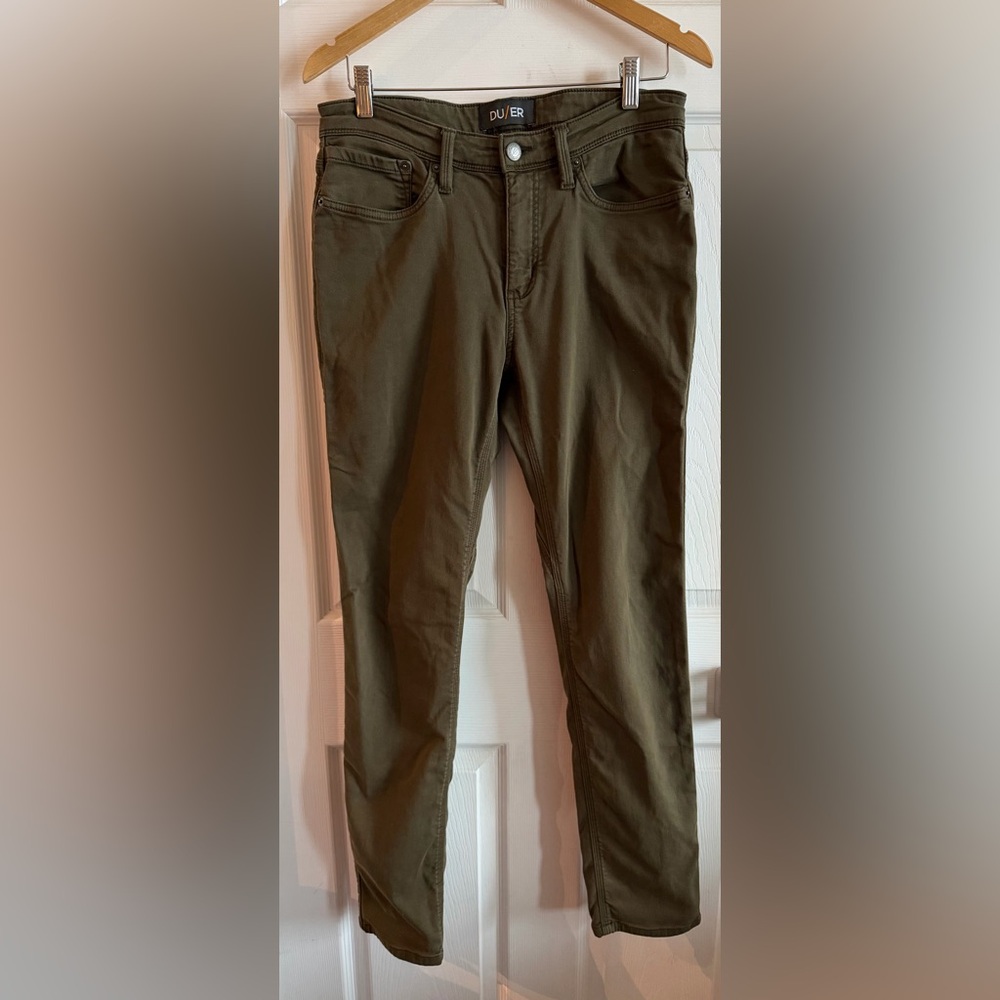 DUER Men's Olive Green No Sweat Slim Fit Pants (N2X) - Men's 32x32 - Picture 2 of 8